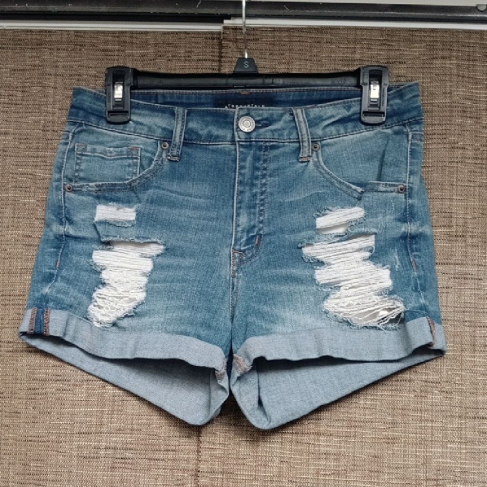 Aeropostale Light Blue Distressed Jean Shorts